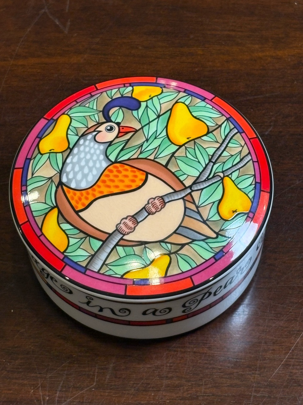 Vintage Mikasa Ultra Ceram FX076 Pear Tree Partridge Covered Dish Dan Scannell